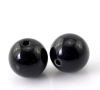 Picture of Acrylic Bubblegum Beads Ball Black Polished About 10mm Dia, Hole: Approx 1.8mm, 200 PCs