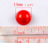 Picture of Acrylic Pearl Imitation Cabochon Embellishment Findings At Random Color Mixed 14mm Dia,100PCs