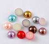 Picture of Acrylic Pearl Imitation Cabochon Embellishment Findings At Random Color Mixed 14mm Dia,100PCs