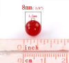 Picture of Acrylic Opaque Bubblegum Beads Ball Red Polished About 8mm Dia, Hole: Approx 1.5mm, 300 PCs