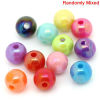 Picture of Acrylic Bubblegum Beads Ball At Random Mixed AB Color Polished About 6mm Dia, Hole: Approx 1.9mm, 500 PCs