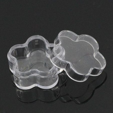 Immagine di ABS Contenitori Fiore Trasparente 3.2cm x 3.1cm, 12 Pz