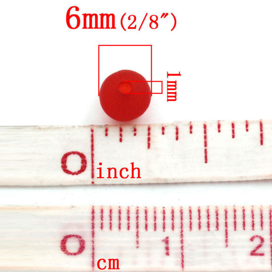 Image de Perle Bubblegum en Acrylique Balle Couleur au Hasard Givré 6mm Dia, Taille de Trou: 1mm, 1000 PCs