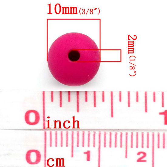 Image de Perle Bubblegum en Acrylique Opaque Rond Couleur au Hasard 10mm Dia, Taille de Trou: 2mm, 100 PCs