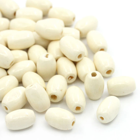 Picture of Natural Wood Spacer Beads Oval Ivory 12x8mm,Hole:Approx 3mm,300PCs