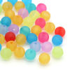 Picture of Frosted Acrylic Bubblegum Beads Ball At Random Mixed About 8mm Dia, Hole: Approx 1.5mm, 300 PCs