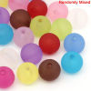 Picture of Acrylic Bubblegum Beads Ball At Random Mixed Frosted About 12mm Dia, Hole: Approx 2.3mm, 100 PCs