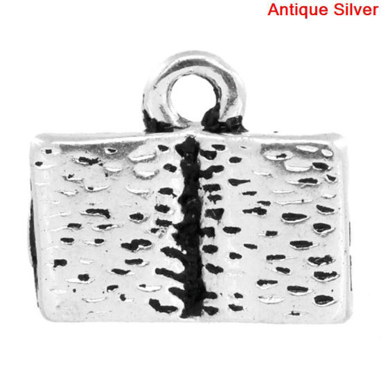 Изображение Академическое Украшение Подвески Металлические Античное Серебро "  Открытая Книга " 12мм x 10мм, 30 ШТ