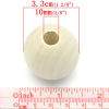 Picture of Wood Spacer Beads Round Natural 35mm Dia,Hole:Approx 10mm,5PCs