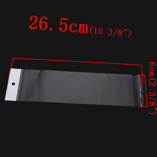 Bild von ABS Plastik Selbstklebender Beutel Transparent mit Rundloch (Nutzfläche: 21cmx6cm) 26.5cm x 6cm 200 Stück