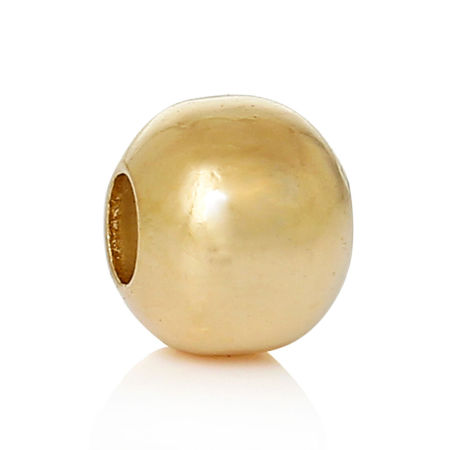 100 Stück Umweltfreundlich Messing Perlen zur DIY-Schmuckherstellung 18K Echtgold plattiert Rund ca. 4mm D., Loch: ca. 1.5mm