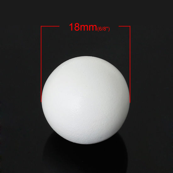 銅 チャイムボール まんまる 穴なし ハーモニーボールペンダントに適して  円形 ホワイト 約 18mm 直径、3 個 の画像