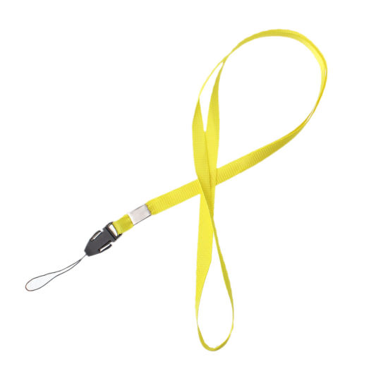 Picture of ene Plastic ID Card Neck Strap Lanyard Yellow Approx 49cm(19 2/8") long, 50 PCs
