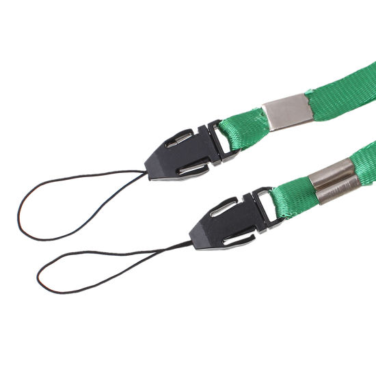 Picture of Terylene Plastic ID Card Neck Strap Lanyard Green Approx 49cm(19 2/8") long, 50 PCs