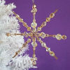 Picture of Brass Beading Ornament Wire Form Snowflake (Fits 1mm Hole Beads) Silver Tone 10cm(3 7/8") Dia, 5 PCs