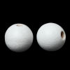 Picture of Wood Spacer Beads Round White About 16mm Dia, Hole: Approx 4mm - 3.5mm, 100 PCs