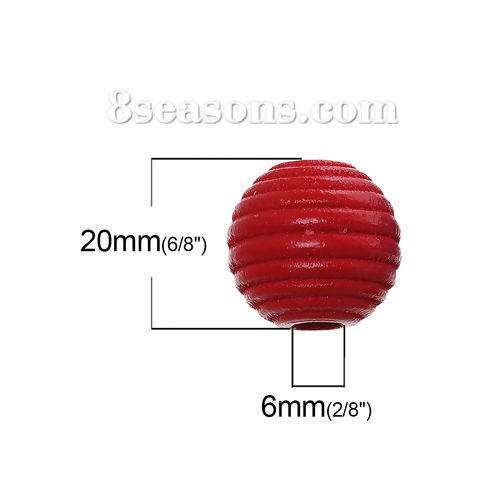 Picture of Maple Natural Wood Spacer Beads Drum At Random Mixed Stripe About 20mm x 19mm, 50 PCs