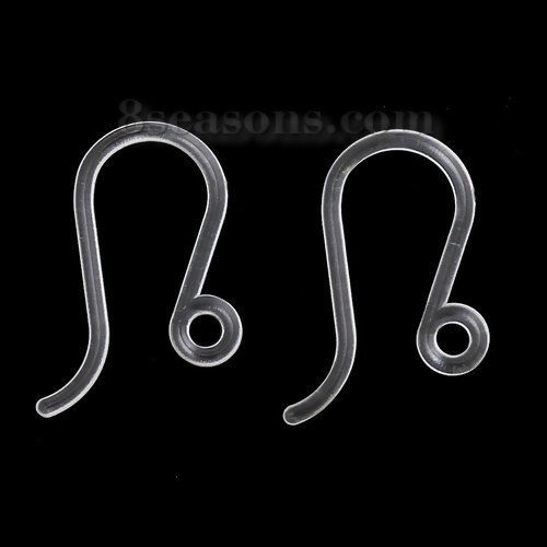 Image de Boucles d'Oreilles Crochets Crochets d'Oreille en Plastique Transparent 17mm x 8mm, Epaisseur de Fil: (21 gauge), 20 Pcs