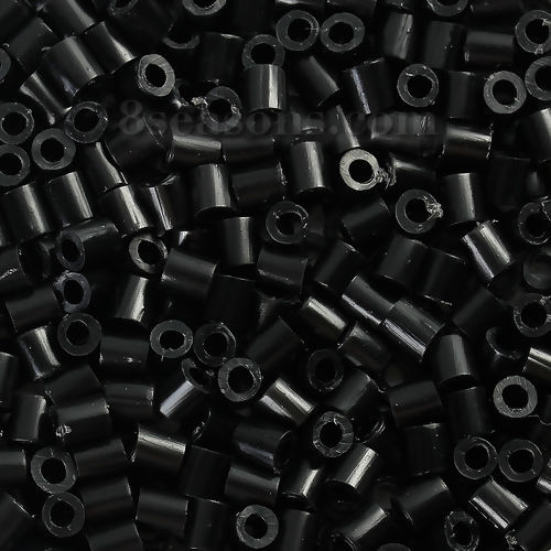 Image de Perles Fuse à Repasser en EVA Colonne Noir 5mm x 5mm , 1000 Pcs