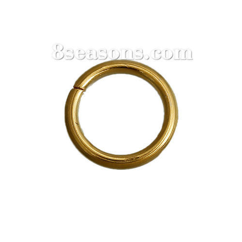 Изображение 50 ШТ 6мм Диаметр, 0.8мм(20 калибров) Нержавеющая Сталь открыто Колечки Позолоченный Круглые