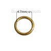 Picture of 50 PCs 6mm Dia., 0.8mm(20 gauge) Stainless Steel Open Jump Rings Findings For Jewelry Making Gold Plated Round