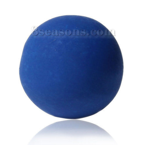 Picture of Copper Harmony Chime Ball Fit Mexican Angel Caller Bola Wish Box Pendants (No Hole) Round Royal Blue Frosted About 16mm( 5/8") Dia, 1 Piece