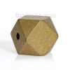 Picture of Natural Hinoki Wood Spacer Beads Polygon Golden Faceted About 20mm x 20mm, Hole: Approx 4.2mm, 20 PCs