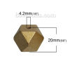 Picture of Natural Hinoki Wood Spacer Beads Polygon Golden Faceted About 20mm x 20mm, Hole: Approx 4.2mm, 20 PCs