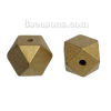 Picture of Natural Hinoki Wood Spacer Beads Polygon Golden Faceted About 20mm x 20mm, Hole: Approx 4.2mm, 20 PCs