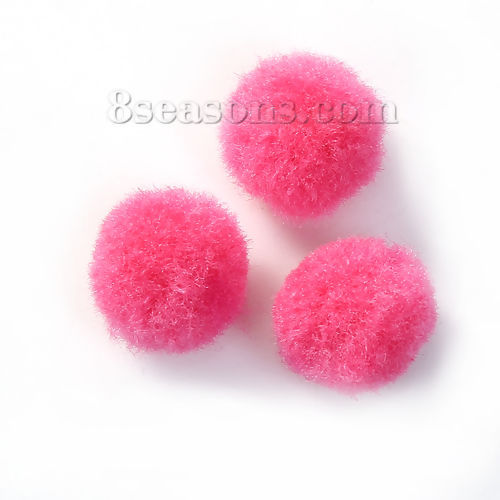 Picture of Polypropylene Fiber Oil Diffuser Ball Fit 14-20mm Mexican Angel Caller Bola Wish Box Round Fuchsia 14mm( 4/8") Dia., 20 PCs