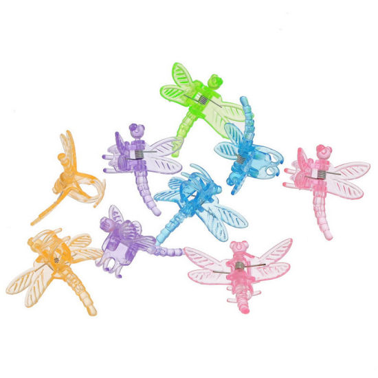 Picture of Plastic Hair Claw Clips Dragonfly At Random Mixed 3.6cm x 3.4cm, 100 PCs