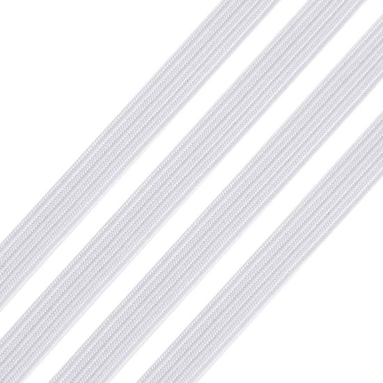Image de Blanc - (5mm / 160 Yards) Cordons élastiques tressés extensibles Bandes élastiques de corde de masque pour la couture et la fabrication de masques