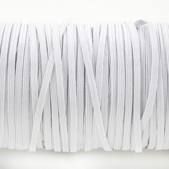 Image de Blanc - (5mm / 160 Yards) Cordons élastiques tressés extensibles Bandes élastiques de corde de masque pour la couture et la fabrication de masques