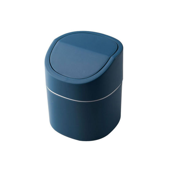 Изображение Deep Blue - Desktop Trash Can Portable Trash bin For Kitchen Office Bedroom, 1 Piece