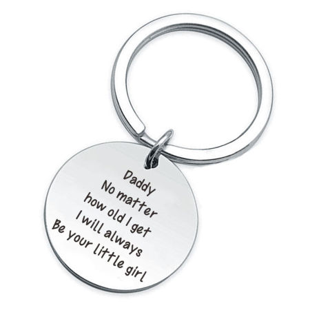 Image de Argent - Porte-clés en acier inoxydable pour la fête des pères Alphabet anglais mots lettrage gravé pendentif cadeau d'anniversaire 