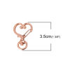 Picture of Zinc Based Alloy Keychain & Keyring Rose Gold Heart 35mm x 24mm, 2 PCs