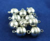 Picture of Magnetic Hematite Magnetic Clasps Ball Silver Tone 16mm x 10mm, 1 Set