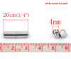Image de Embouts Magnétique pour Cordons en Laiton Colonne Argent Mat 20mm x 5mm, 1 Kit                                                                                                                                                                                