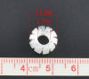 Bild von Kupfer Sternenstaub European Stil Charm Großlochperlen versilbert ca 11mm D. Loch:ca 4.8mm. 3 Stück
