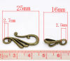 Picture of Zinc metal alloy Toggle Clasps Findings Musical Note Antique Bronze 25mm x13mm 16mm x5.5mm, 7 Sets