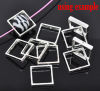 Picture of Zinc metal alloy Beads Frames Square Silver Plated (Fits 15mm Beads) 20mm x 20mm, 2 PCs