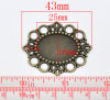 Picture of Zinc Based Alloy Cabochon Setting Pendants Oval Antique Bronze (Fits 25mm x 18mm) 43mm x 37mm, 2 PCs