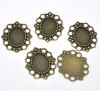 Picture of Zinc Based Alloy Cabochon Setting Pendants Oval Antique Bronze (Fits 25mm x 18mm) 43mm x 37mm, 2 PCs