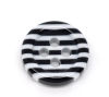 Picture of 8 PCs Resin Sewing Buttons Scrapbooking 4 Holes Round Zebra Stripe Black & White 11mm Dia.