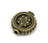 Imagen de Cuentas Espaciador Zamak Plano Redondo , Bronce Antiguo Punto 13mm x 12mm, Agujero: acerca de 1.7mm, 6 Unidades