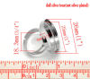 Imagen de Base Anillos Soporta a cabachones Ajustable Latón de Ronda Tono de Plata 25mm 18.3mm (US Size 8) 2 Unidades