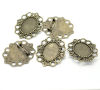 Picture of Zinc Based Alloy Pin Brooches Findings Oval Antique Bronze Cabochon Settings (Fits 25mm x 18mm) 4.3cm(1 6/8") x 3.7cm(1 4/8"), 1 Piece