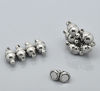 Picture of Magnetic Hematite Magnetic Clasps Half Ball Silver Tone 12mm x6mm - 11mm x5mm, 1 Set