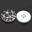 Picture of Natural Wood Sewing Buttons Scrapbooking 4 Holes Round Black Flower Pattern 3cm(1 1/8") Dia, 5 PCs