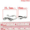 Picture of Zinc metal alloy Toggle Clasps Findings Flower Antique Silver Color 25.5mm x12mm 16mm x6mm, 8 Sets